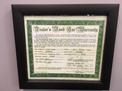 Framed Gerald Rayno Used Car Guarantee